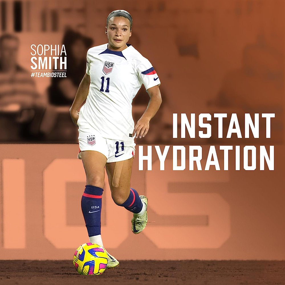 Biosteel Zero Sugar Hydration Mix, Great Tasting Hydration with 5 Essential Electrolytes, Peach Mango Flavor, 24 Single Serving Packets