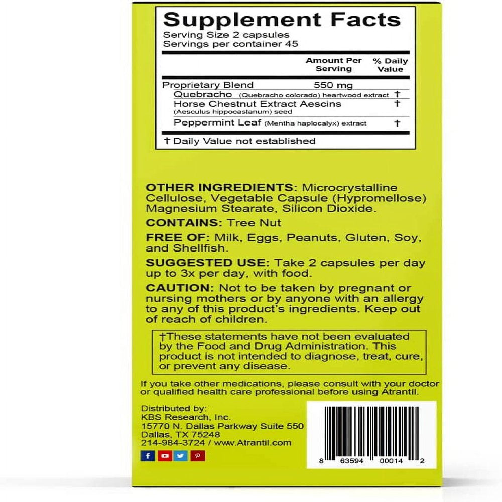 Atrantil 90 Capsules-Antioxidant Packed Polyphenol for Bloating and Gas Relief, Abdominal Discomfort, Constipation, Diarrhea, Postbiotic, Change in Bowel Habits and Everyday Digestive Health