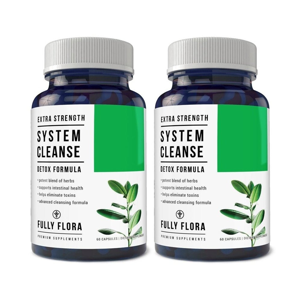 Fully Flora Extra Strength System Cleanse Detox (60 Capsules) 3 Bottles X 60 Capsules