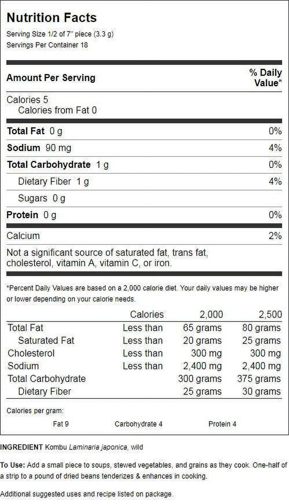 Eden Foods Kombu Sea Vegetable Wild Hand Harvested, 2.1 Oz