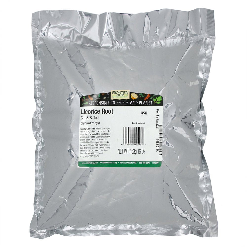 Frontier Natural Products, Licorice Root Cut & Sifted, 16 Oz (453 G) (1 Pack)