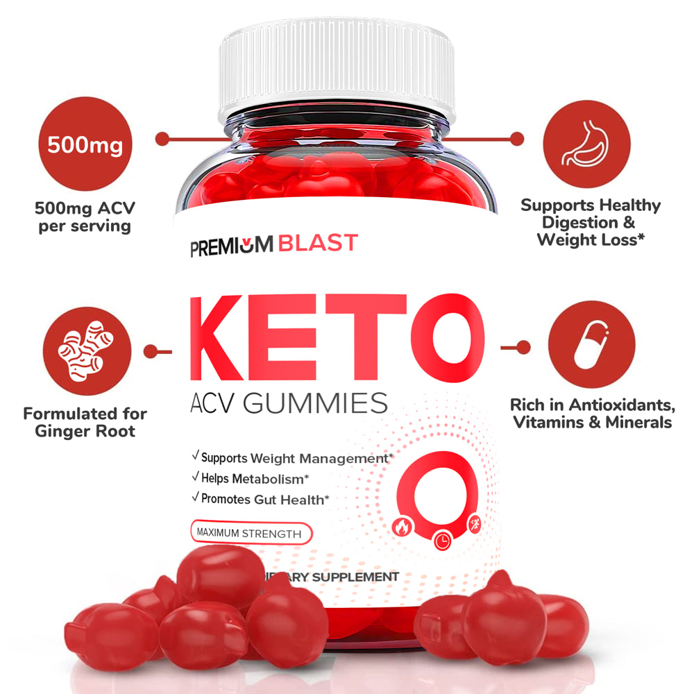(1 Pack) Premium Blast Keto ACV Gummies - Supplement for Weight Loss - Energy & Focus Boosting Dietary Supplements for Weight Management & Metabolism - Fat Burn - 60 Gummies - Nutricity.com.au