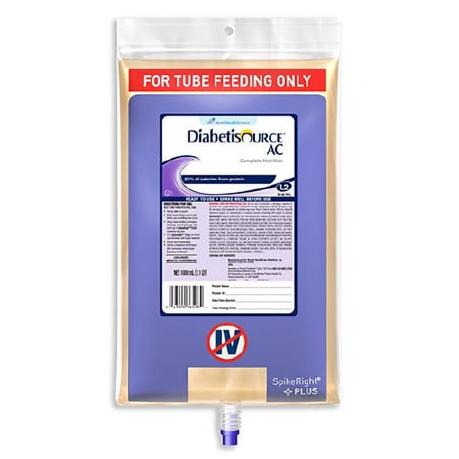 Diabetisource AC Tube Feeding Formula 1000 Ml Bag Ready to Hang Adult - 1 Each
