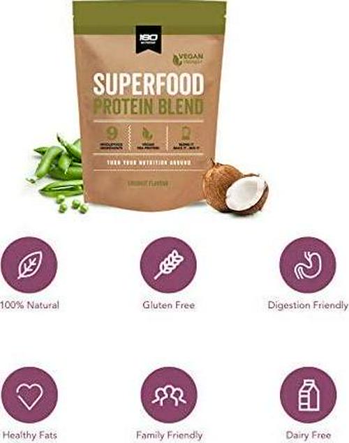 180 Nutrition Superfood Vegan Protein Blend, Coconut, 600 grams