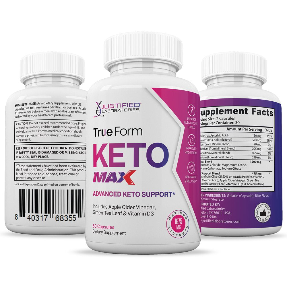 (2 Pack) True Form Keto ACV MAX Pills 1675Mg Alternative to Gummies Dietary Supplement 120 Capsules - Nutricity.com.au