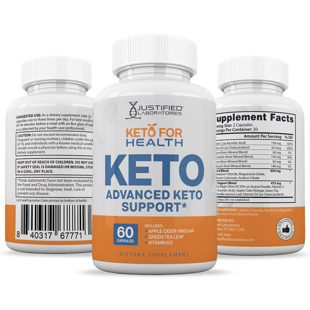 (2 Pack) Keto for Health ACV Pills 1275Mg Alternative to Gummies Dietary Supplement 120 Capsules - Nutricity.com.au