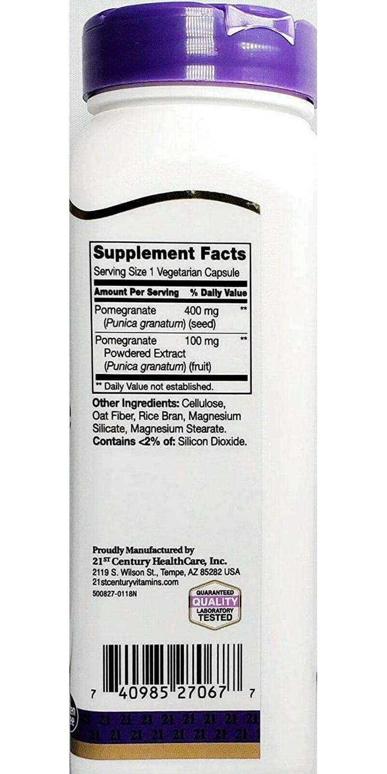 21st Century Pomegranate 500mg Vegetarian Capsules 120ct -3 Pack (3)