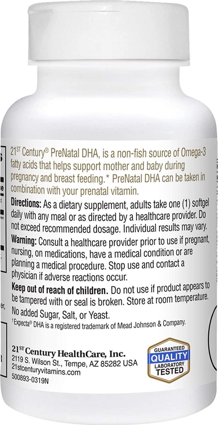 21st Century PreNatal DHA Softgels, 30 Count