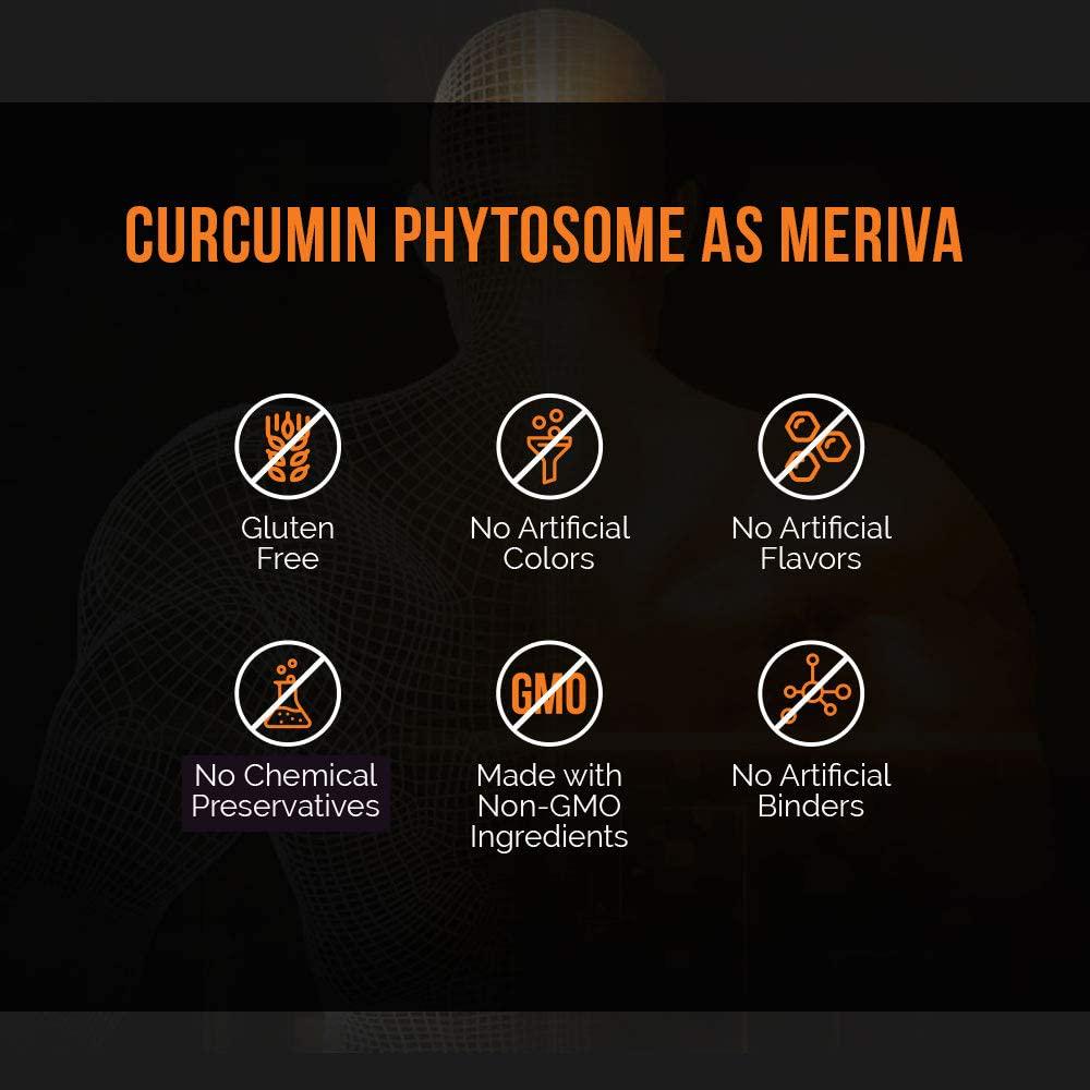 250MG Meriva Curcumin Phytosome, 2900% Better Absorbed Than Ordinary Turmeric Curcumin 100% Soy Free, 120 Capsules Per Bottle, Tumeric Curcumin Phytosome Complex