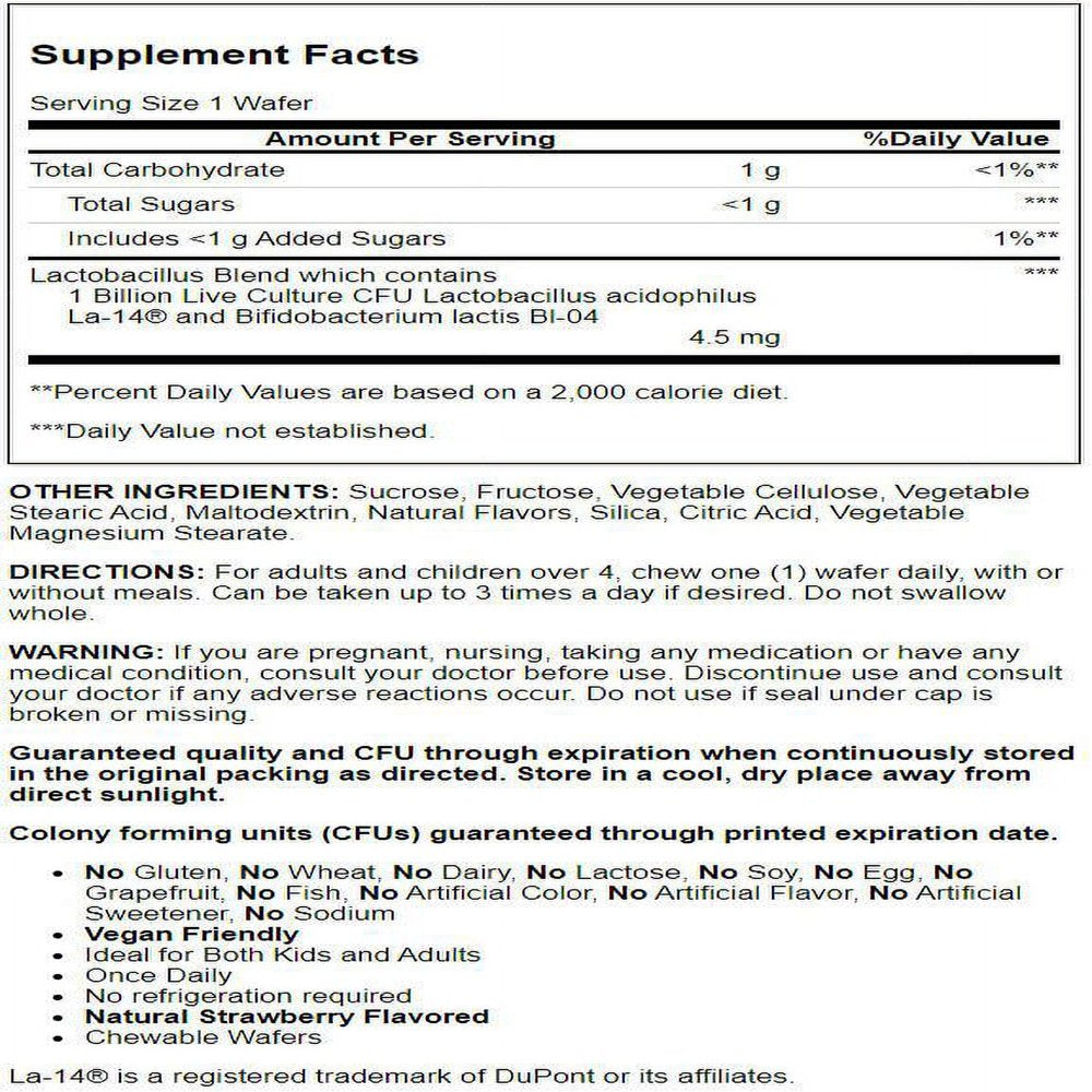 American Health Chewable Acidophilus - Natural Strawberry