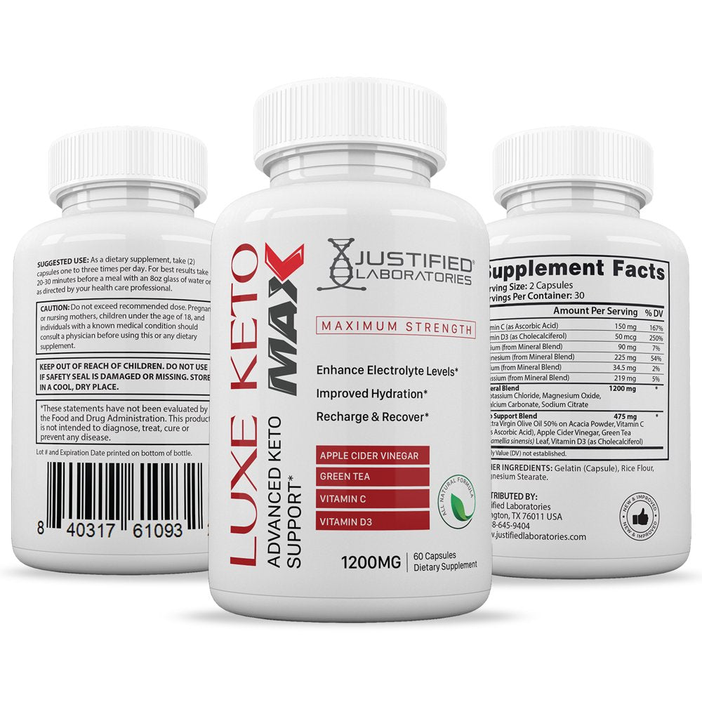 (2 Pack) Luxe ACV MAX Pills 1675 MG Stronger than Gummies Advanced Keto Support 120 Capsules - Nutricity.com.au
