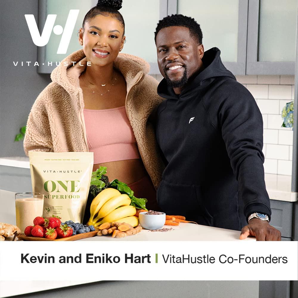2 Bag Bundle: VitaHustle ONE Superfood Chocolate/Vanilla: All-in-One Superfood Protein Powder, 22 Vitamins and Minerals, Greens, Adaptogens, Probiotics (1 Bag Chocolate Cacao +1 Bag Vanilla Bean)