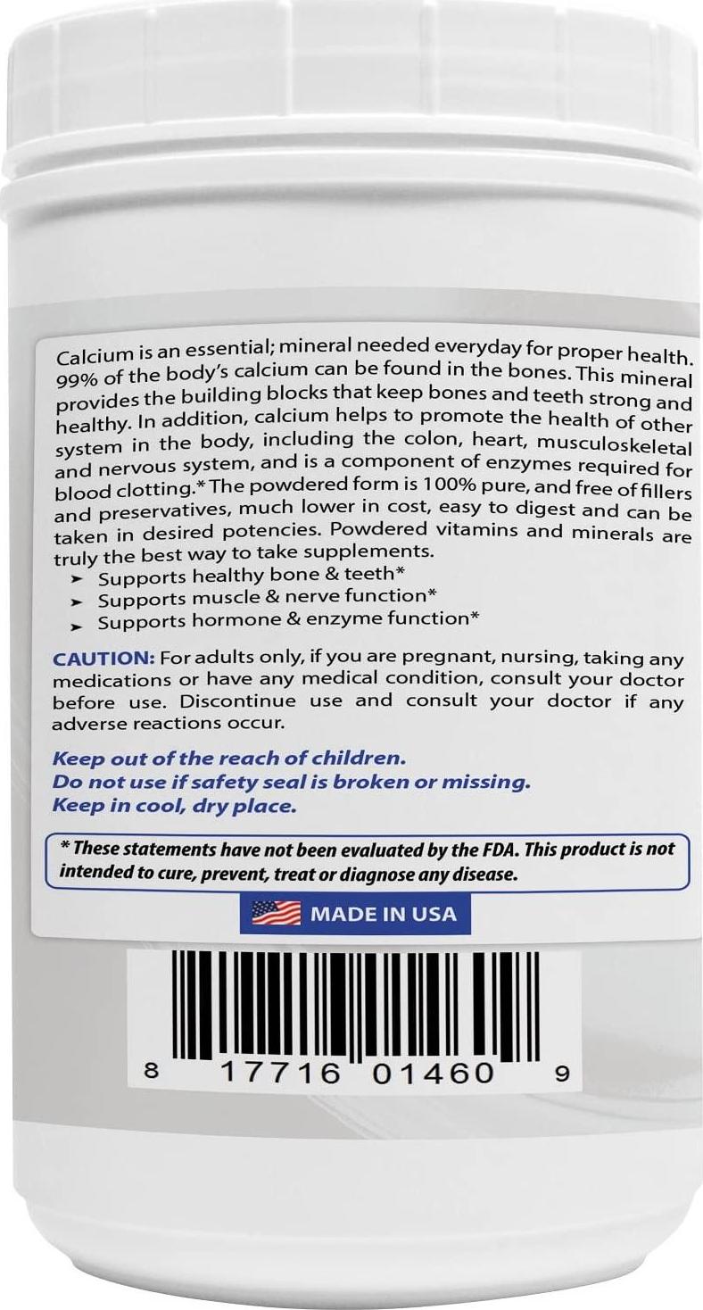 2 Pack - Best Naturals Calcium Carbonate Powder 1 Pound (Total 2 Pound) - Food Grade