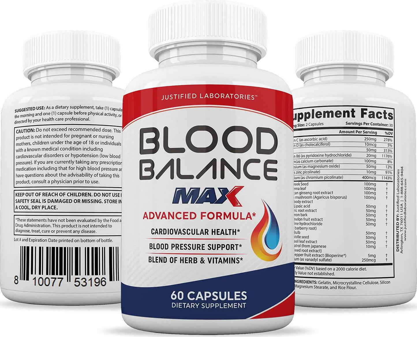(2 Pack) Blood Balance Advanced Max Formula All Natural Blood Pressure Sugar Support Supplement Pills 120 Capsules - Nutricity.com.au