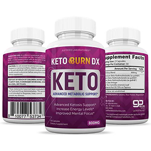 (2 Pack) Keto Burn DX Pills 800MG Includes Apple Cider Vinegar goBHB Exogenous Ketones Advanced Ketosis Support for Men Women 120 Capsules - Nutricity.com.au