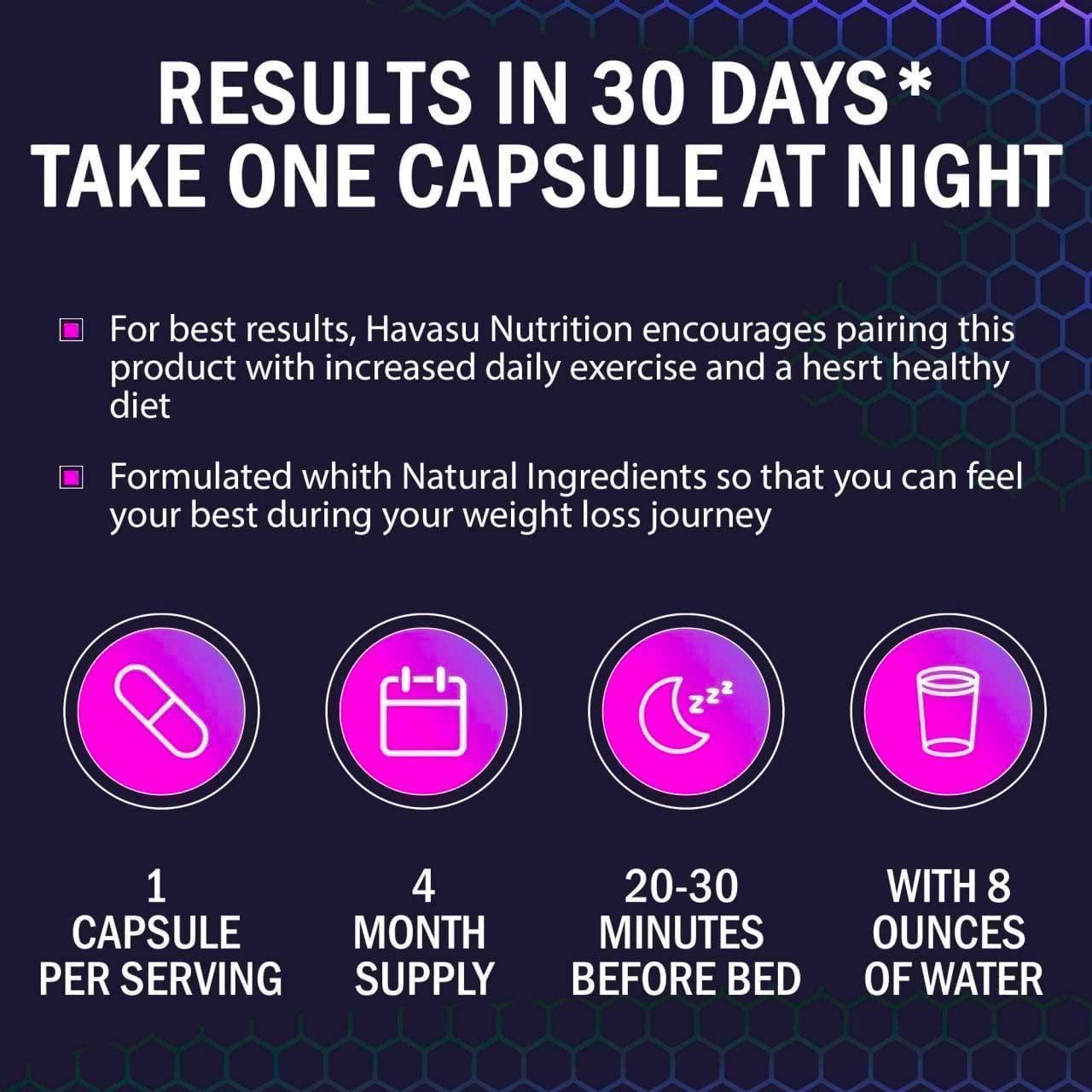 (2 Pack) Night Time Fat Burner for Women - Weight Loss Pills for Women - Sleep Aid Diet Pills, Appetite Suppressant - Fast Metabolism Booster for Belly Weight Loss - Made in USA - 120 Vegan Capsules - Nutricity.com.au