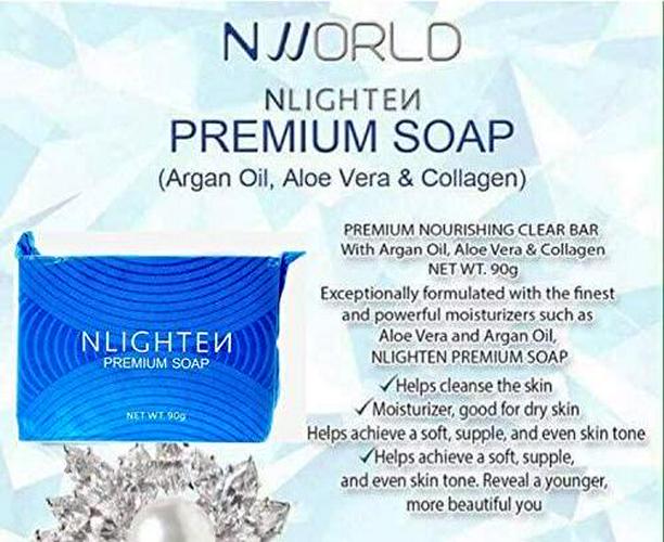 2 Pack Nworld Nlighten Premium Nourishing Bar with Collagen, Argan Oil and Aloe Vera, 90g