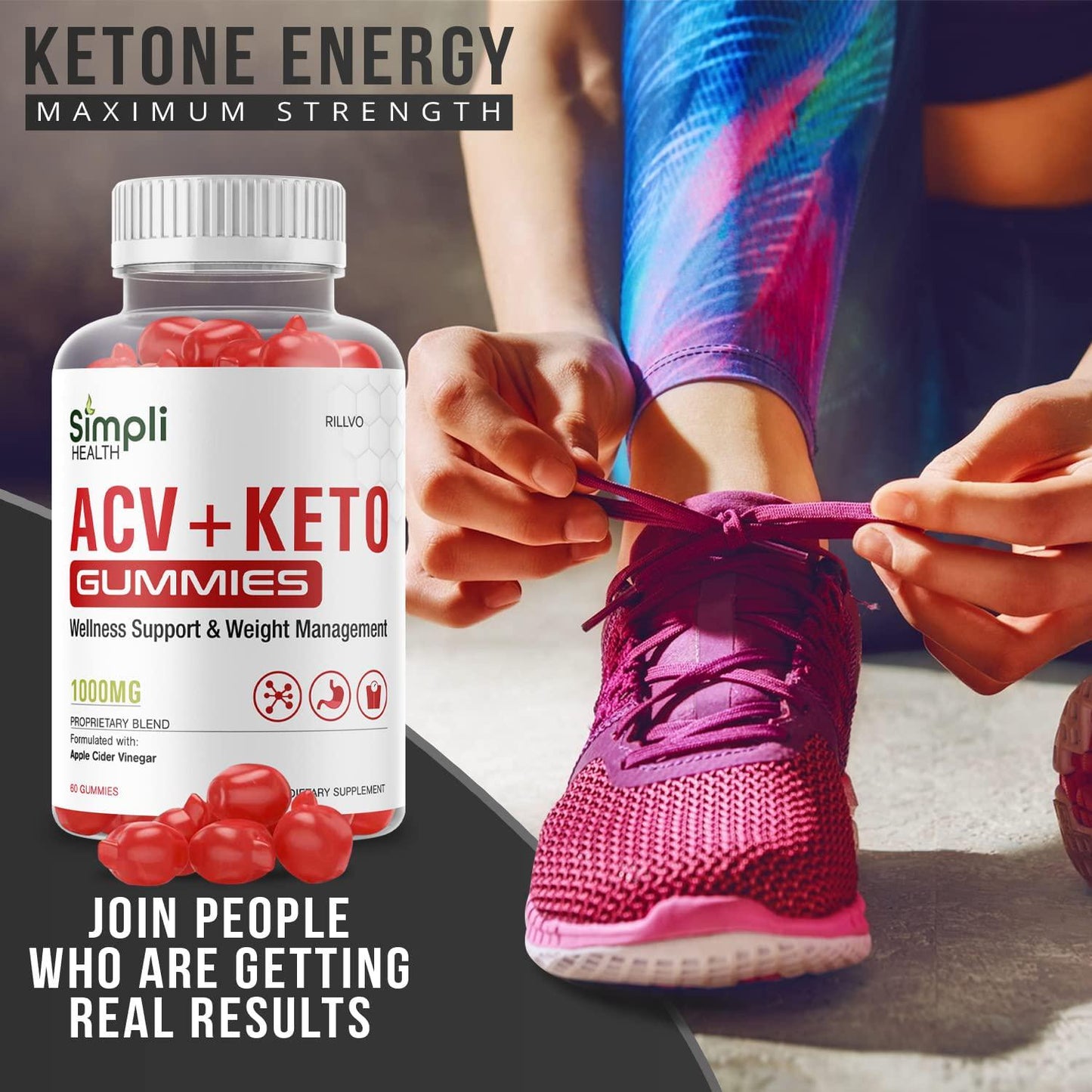 (2 Pack) Simpli ACV Keto Gummies, Simpli Health ACV+Keto Gummies Advanced Ketogenic Formula (120 Gummies - Nutricity.com.au