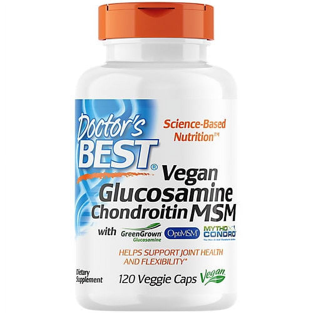 Vegan Glucosamine Chondroitin MSM - Supports Joint Health & Flexibility (120 Vegetarian Capsules)