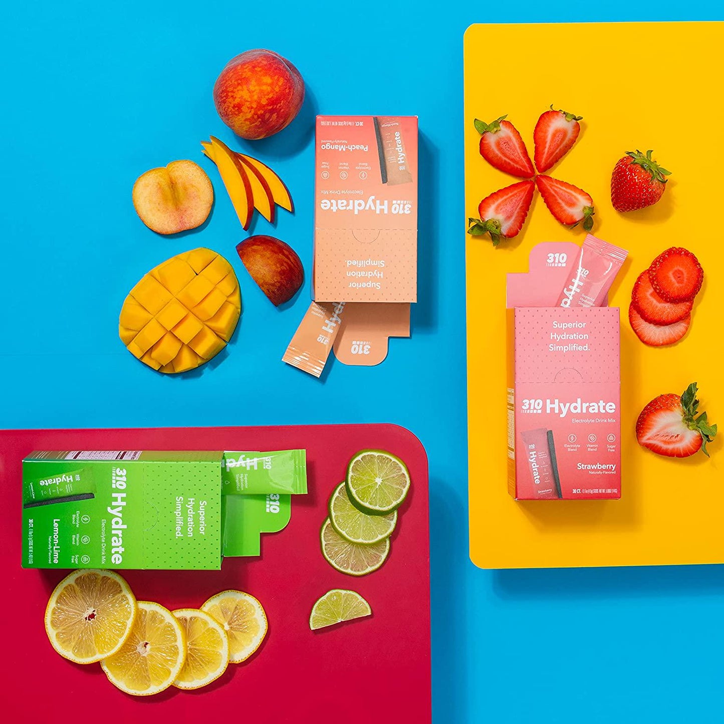 310 Nutrition Hydration Electrolyte - Hydration Minerals and Electrolytes Powder Packets | Electrolyte Supplement Drink Mix | Sugar Free | Includes 30 Individual Servings (Peach Mango)