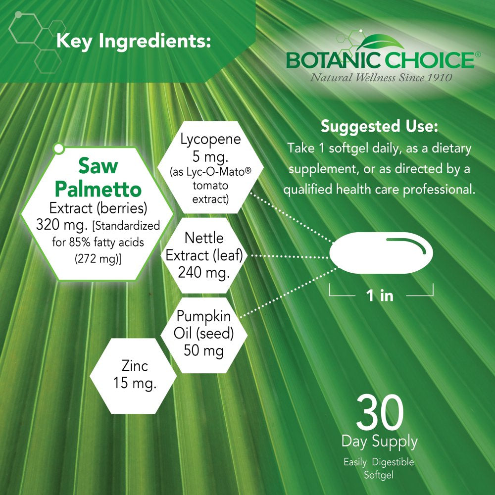 Botanic Choice Prostate 9 Complex Prostate Dietary Supplement, 30 Liquid Capsules