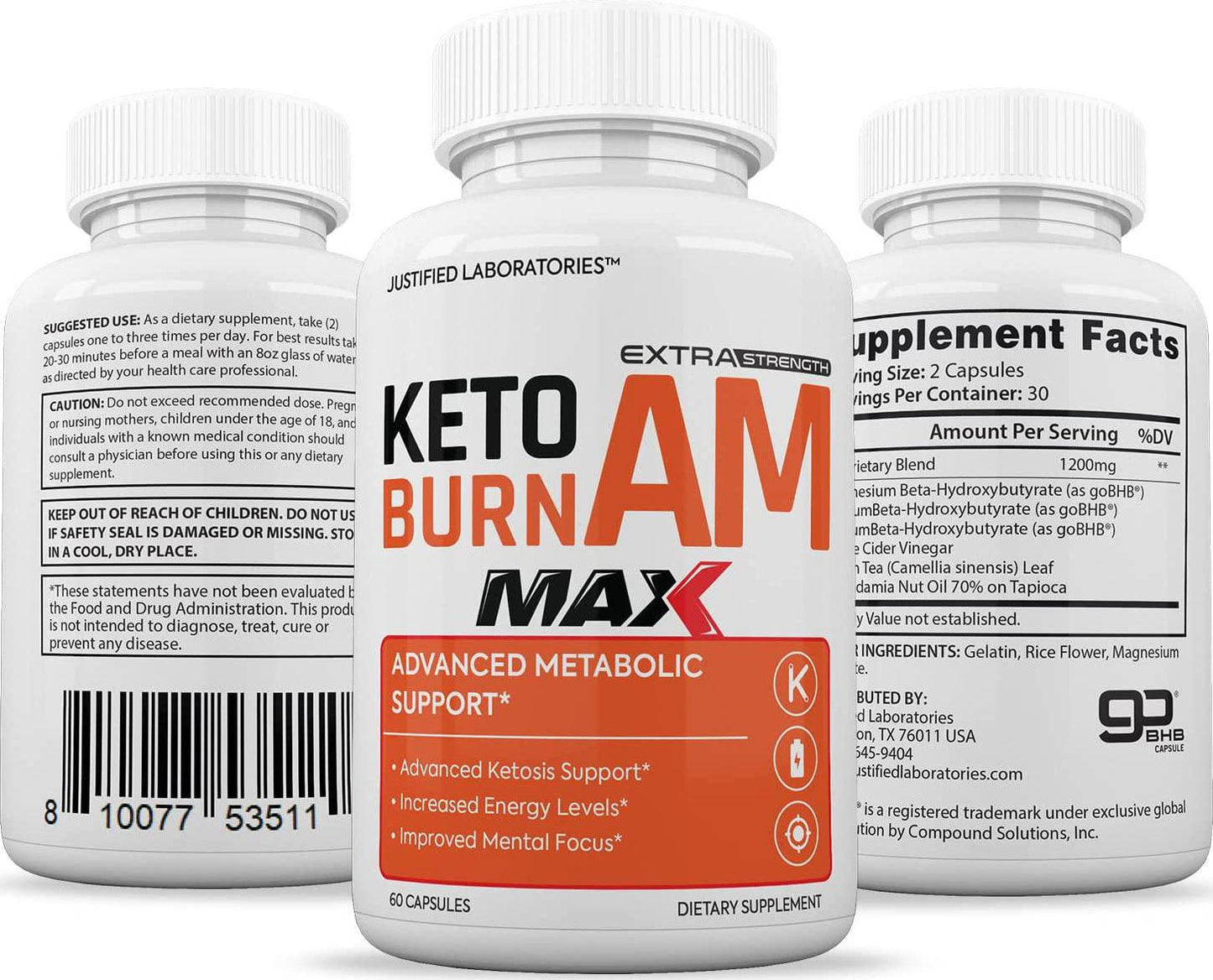 (3 Pack) Keto Burn AM Max 1200MG Pills Includes Apple Cider Vinegar goBHB Strong Exogenous Ketones Advanced Ketogenic Supplement Ketosis Support for Men Women 180 Capsules - Nutricity.com.au