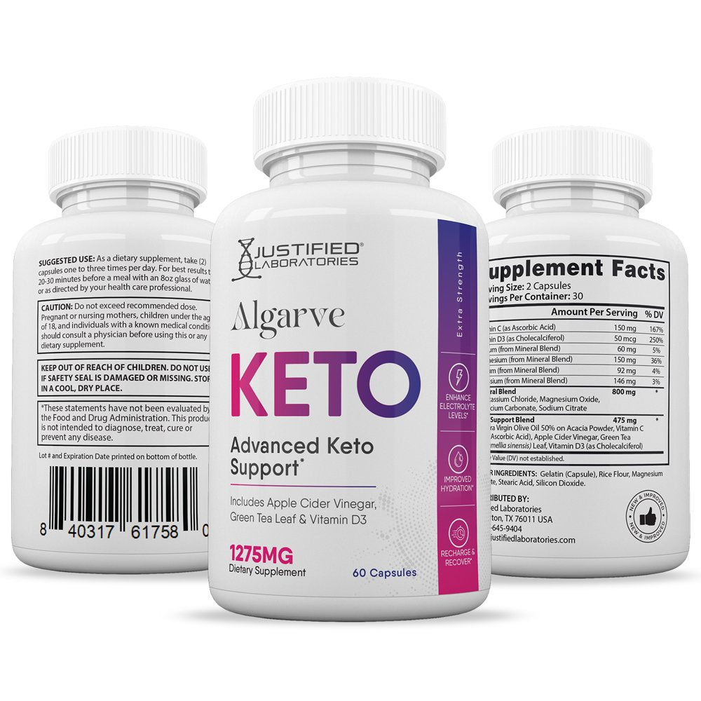 (10 Pack) Justified Laboratories Algarve Keto ACV Pills 1275Mg Dietary Supplement 600 Capsules - Nutricity.com.au