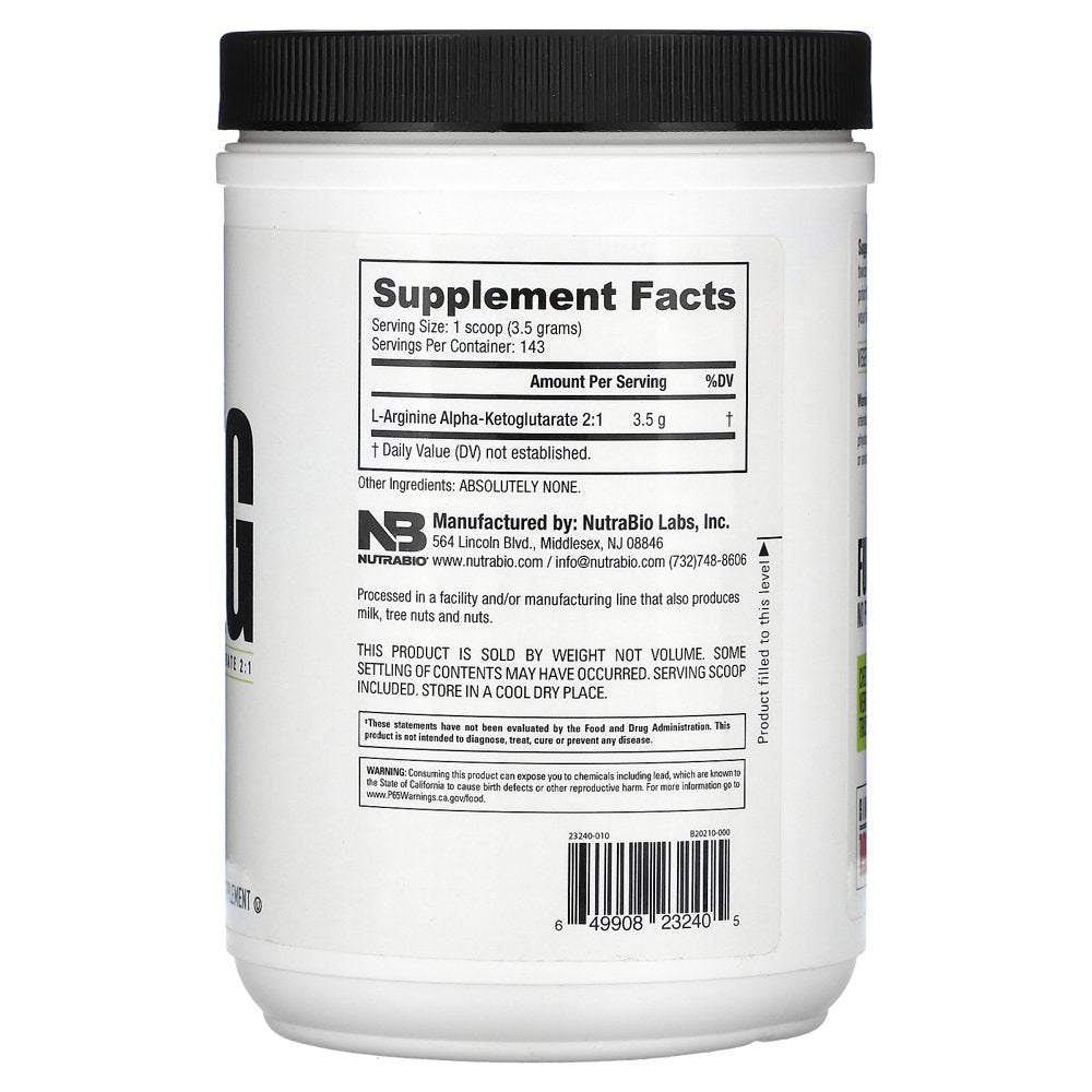 Nutrabio AAKG, 1.1 Lb (500 G)