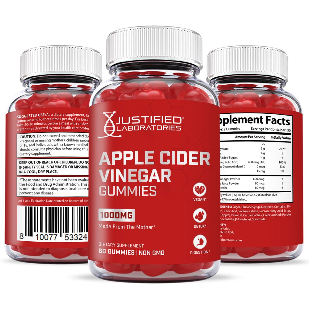(3 Pack) Apple Cider Vinegar Gummies 1000MG 180 Gummys Supplement - Nutricity.com.au