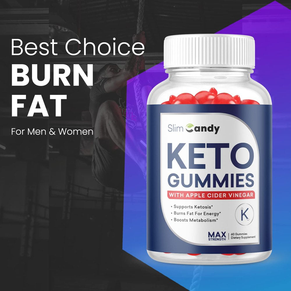 (1 Pack) Slim Candy Keto ACV Gummies - Supplement for Weight Loss - Energy & Focus Boosting Dietary Supplements for Weight Management & Metabolism - Fat Burn - 60 Gummies - Nutricity.com.au