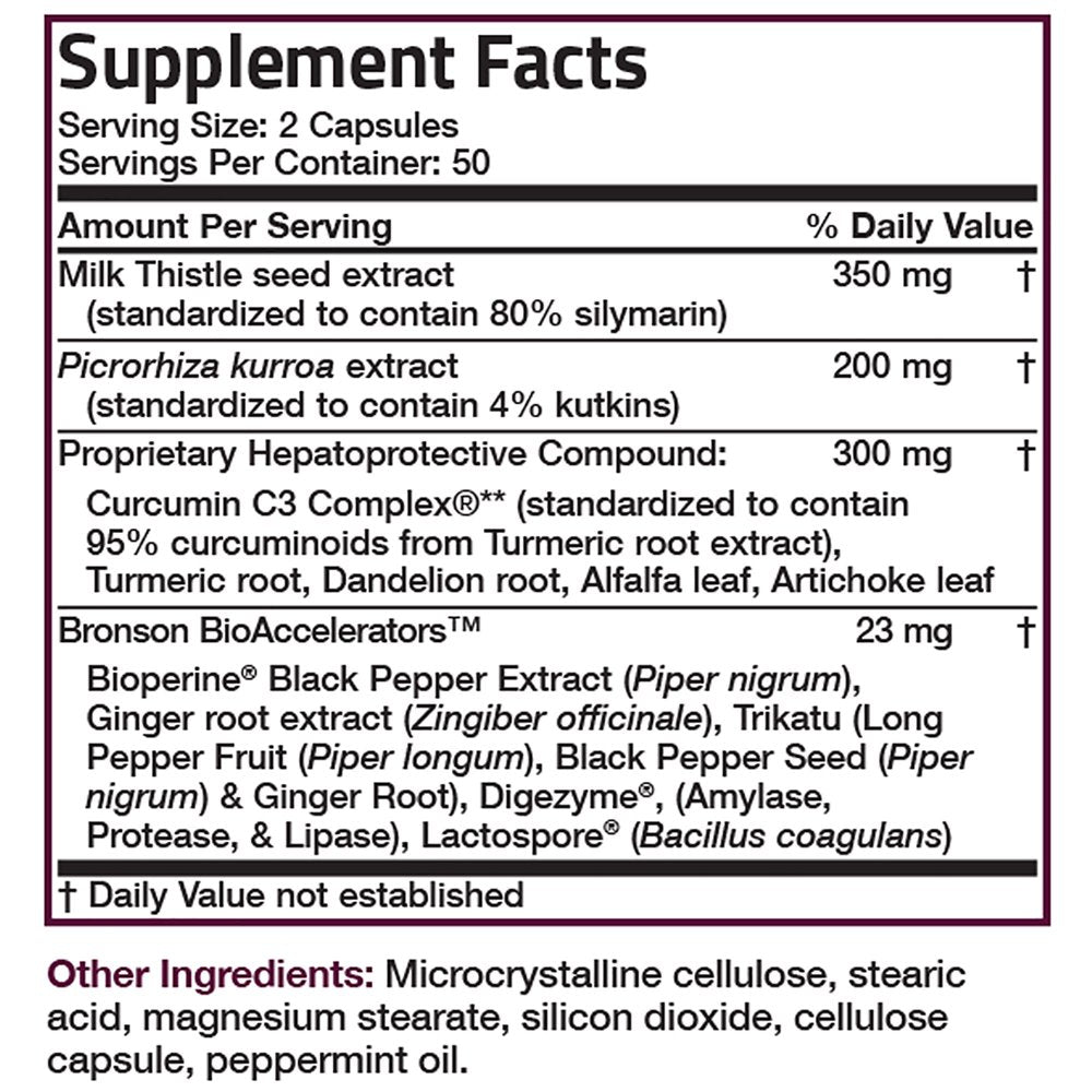 Bronson Liver Detox Supplement, 100 Capsules