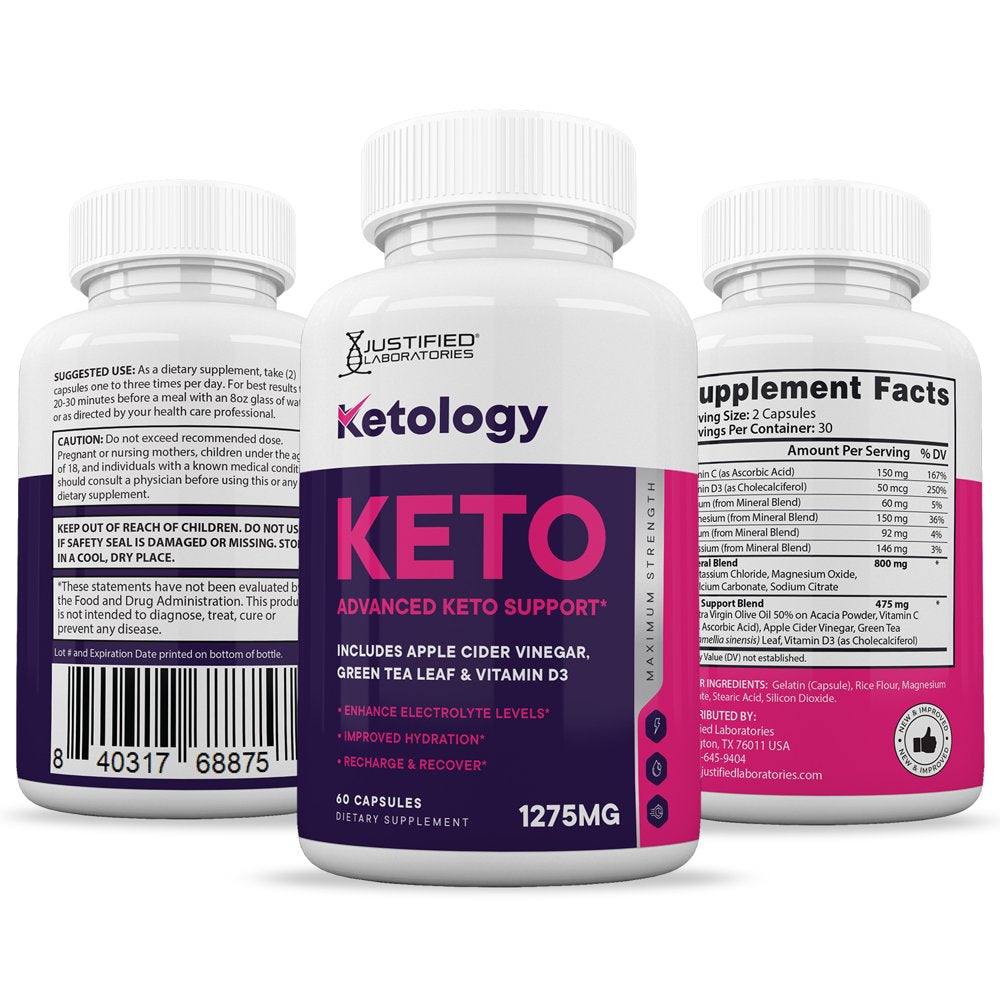 (2 Pack) Ketology Keto ACV Pills 1275Mg Dietary Supplement 120 Capsules - Nutricity.com.au