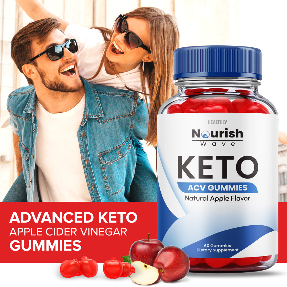 (2 Pack) Nourish Wave Keto Gummies Vegan Advanced Weight Loss ACV Apple Cider Vinegar (120 Gummies) - Nutricity.com.au