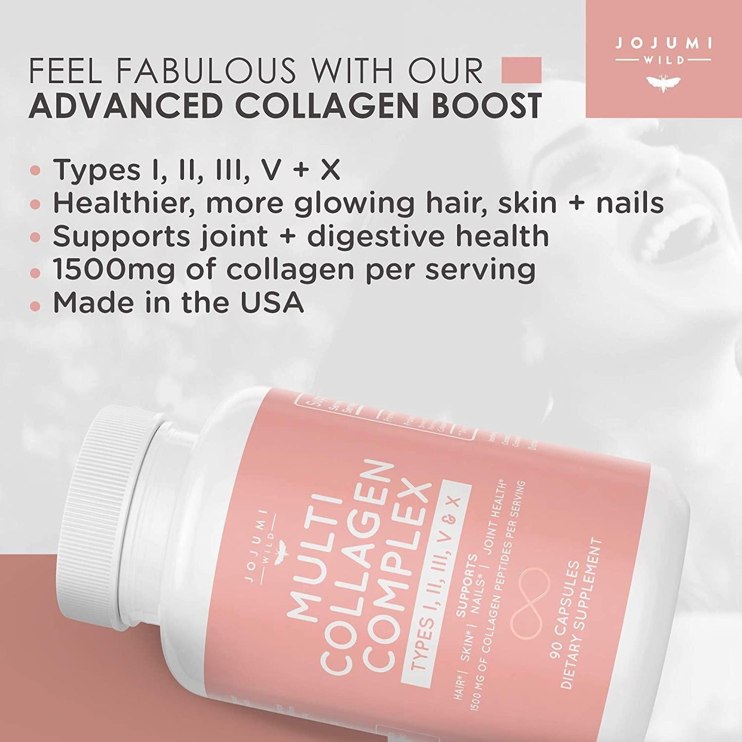5-in-1 Multi Collagen Capsules (Type I, II, III, V + X) for Skin, Hair, Nails and Joint Health - Collagen Powder Supplements for Women Gut Health and Weight Management Collagen Peptides and Anti Aging Pills