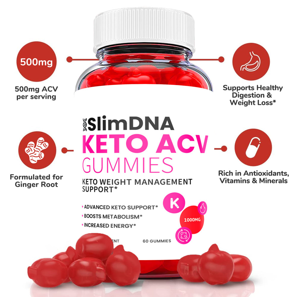 (3 Pack) Slim DNA Keto ACV Gummies - Supplement for Weight Loss - Energy & Focus Boosting Dietary Supplements for Weight Management & Metabolism - Fat Burn - 180 Gummies - Nutricity.com.au