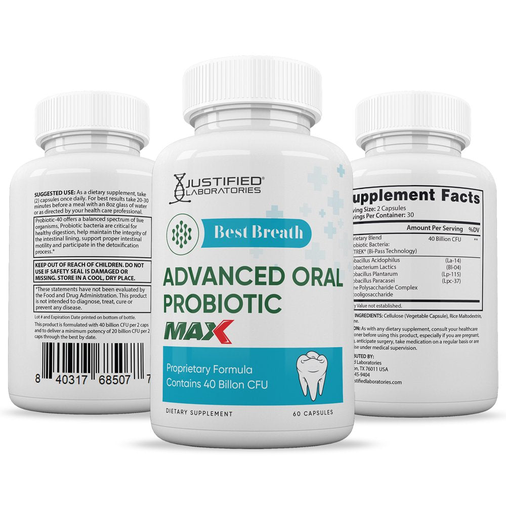 (2 Pack) Best Breath Max 40 Billion CFU Probiotic Oral Support 120 Capsules - Nutricity.com.au