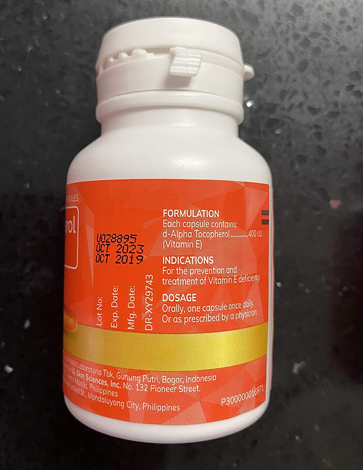 60 Capsules Myra E 400 IU Vitamin E d-Alpha Tocopherol