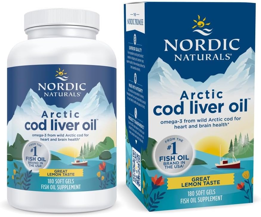 Nordic Naturals Lemon Flavour Arctic Cod Liver Oil 180 Soft Gels