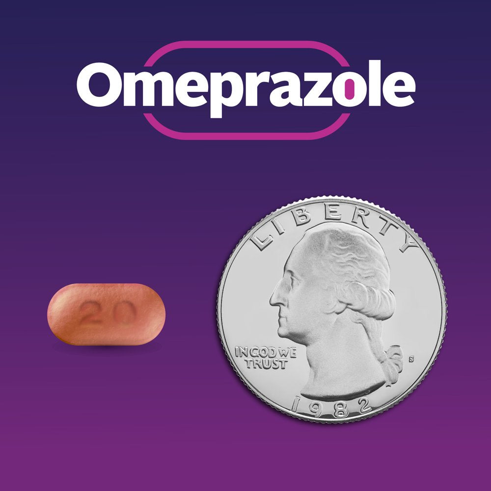 Equate Omeprazole Delayed Release Tablets 20 Mg, Acid Reducer, Frequent Heartburn, 28 Count