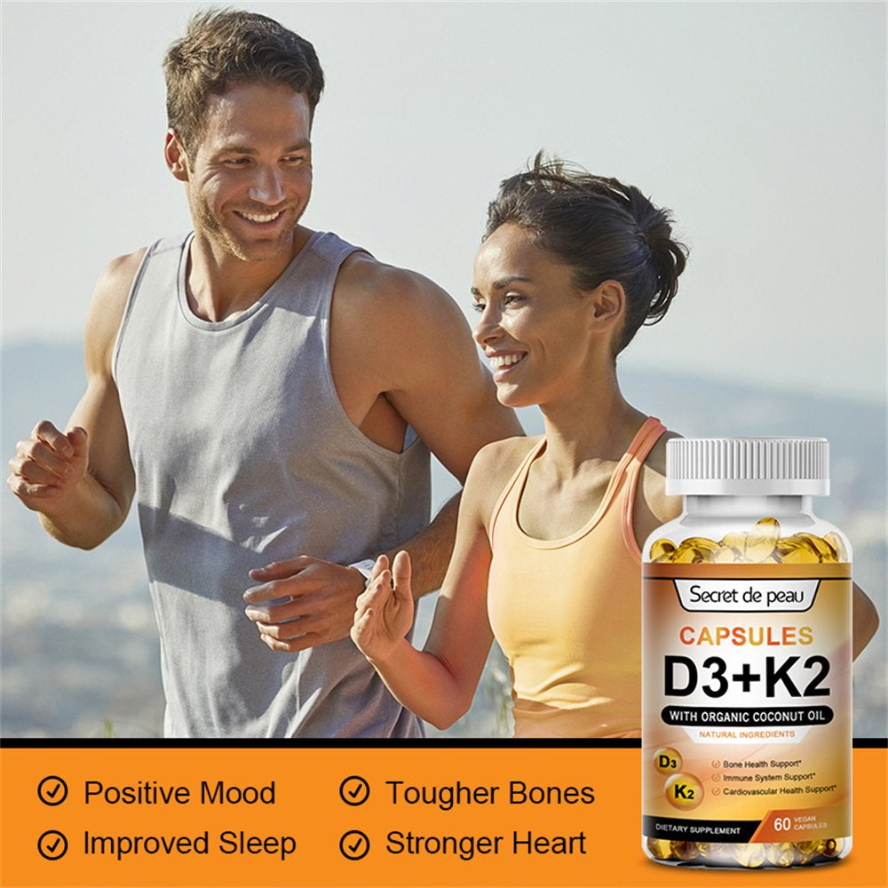 (2 Pack) SDP Vitamins D3 & K2 Dietary Supplement, Supports Heart Healthy & Immune, 240 Capsules Total (Non GMO, Soy Free, Gluten Free) - Nutricity.com.au