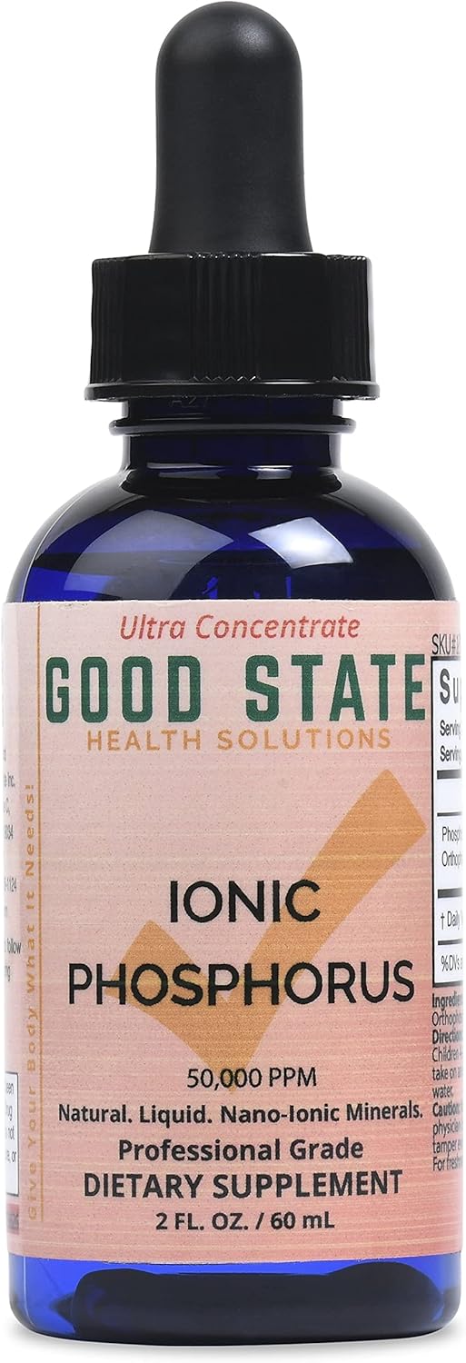 Good State Liquid Ionic Minerals - Phosphorus Ultra Concentrate - (10 Drops Equals 45 Mg, 100 Servings per Bottle)