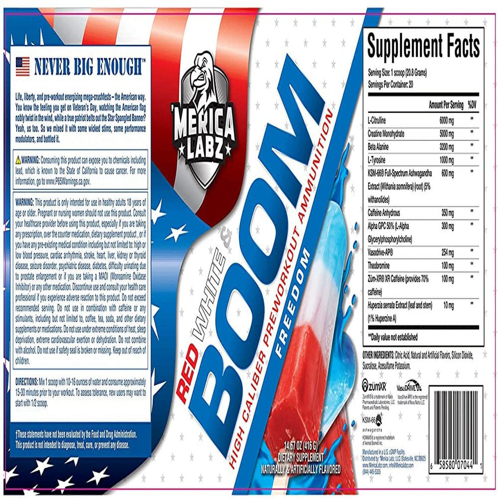 'Merica Labz Red, White, & Boom 20 Servings (Freedom) - Nutricity.com.au