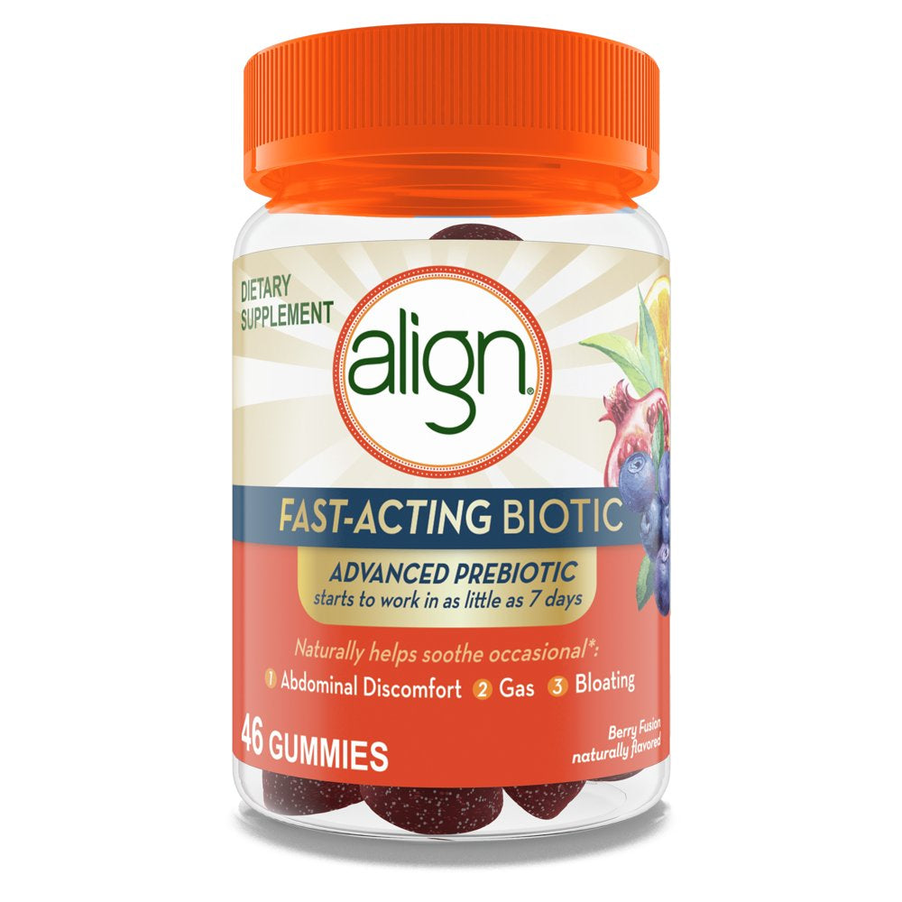 Align Advanced Prebiotic Gummies, Dietary Supplement for Women and Men, Fast-Acting Biotic, 46 Ct