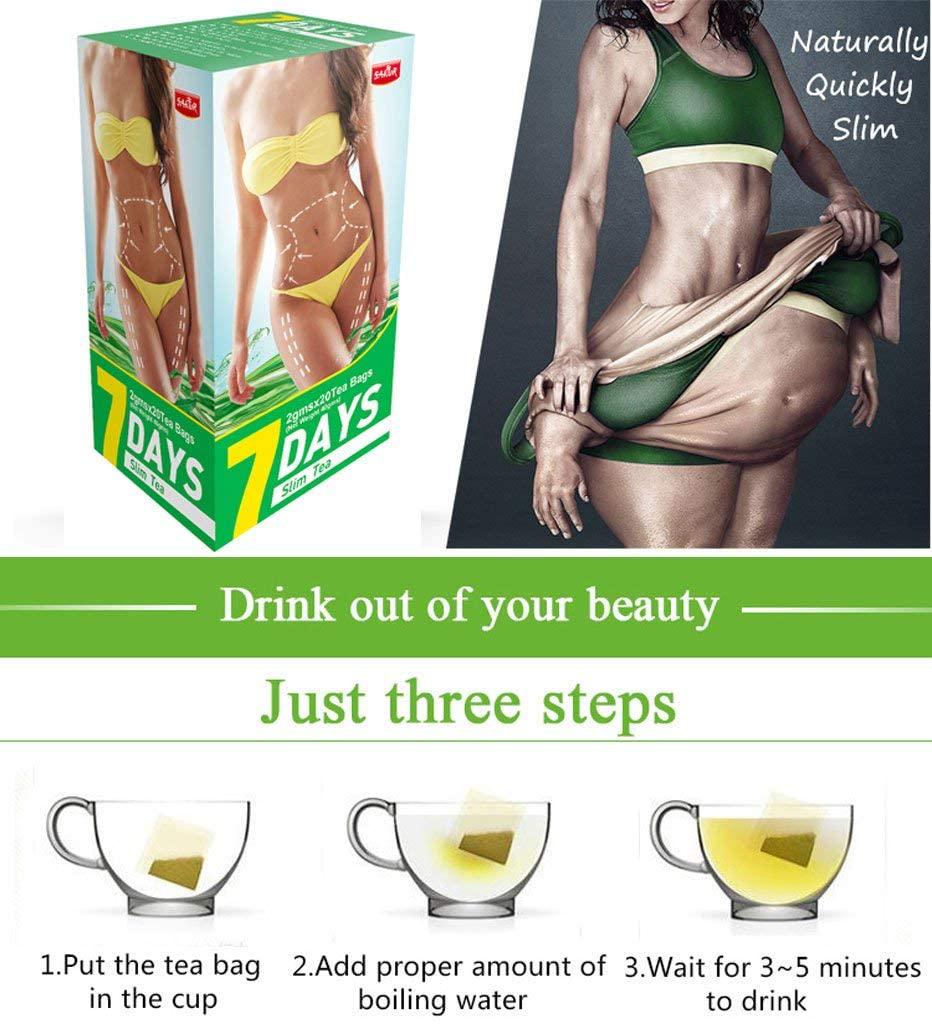 7 Days Skinny Fit Detox Tea Bags Weight Loss, Slimming Tea Organic Natural Skinny Herb no Laxative for Loating Belly Fat Everyday and Night - 20 Packs (7 Days Slim Tea)