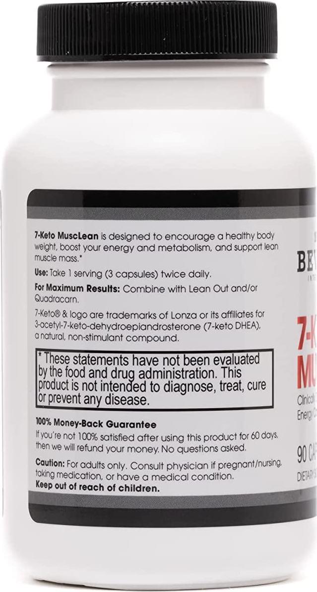 7-Keto Musclean. 3X Potency Thermogenic Weight Loss Pill for Men and Women. Lose up to 3X as Much Body Fat Without Losing Muscle Tone. Boost Fat-Burning Metabolism. Reduce overeating. 90 caps.