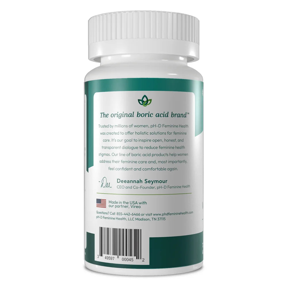 Ph-D Feminine Health, Boric Acid Vaginal Suppositories, 72 Count