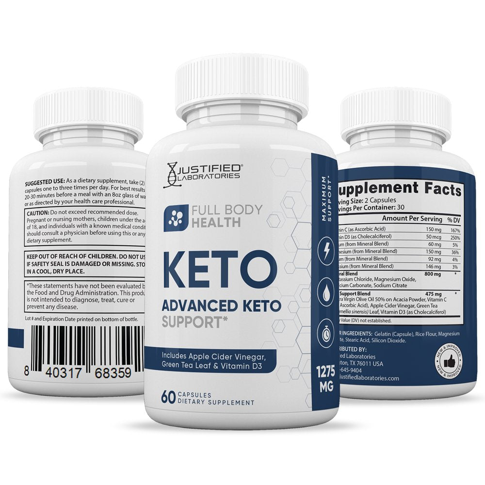 (10 Pack) Full Body Health Keto ACV Pills 1275Mg Alternative to Gummies Dietary Supplement 600 Capsules - Nutricity.com.au