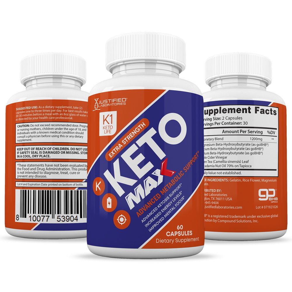 (2 Pack) K1 Keto Life Max 1200MG Dietary Supplement 120 Capsules - Nutricity.com.au