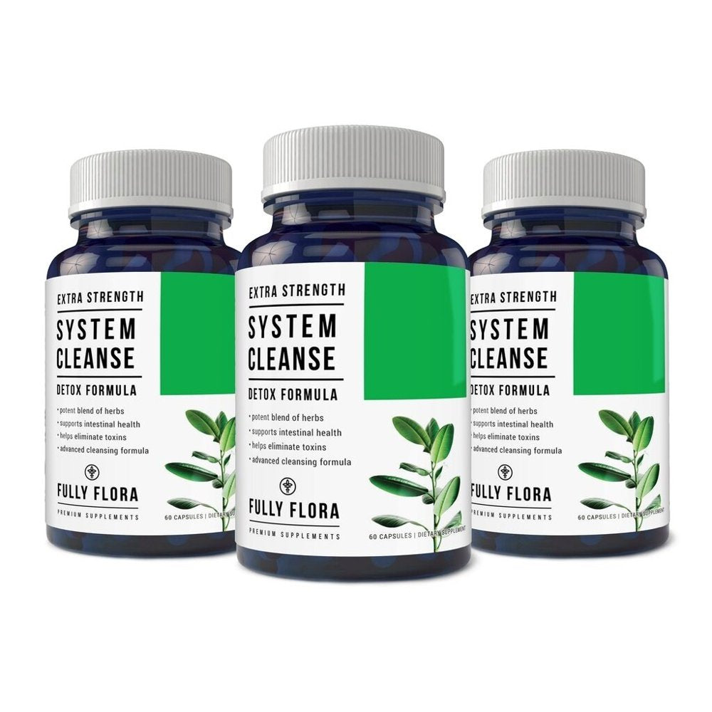 Fully Flora Extra Strength System Cleanse Detox (60 Capsules) 2 Bottles X 60 Capsules