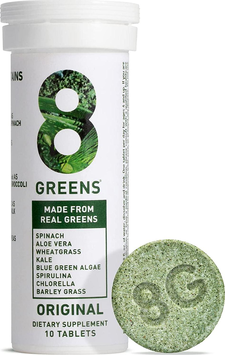 8Greens Immunity and Energy Effervescent Tablets - Packed with 8 Powerful Super Greens (Lemon-Lime, 6 Tubes/60 Tablets)